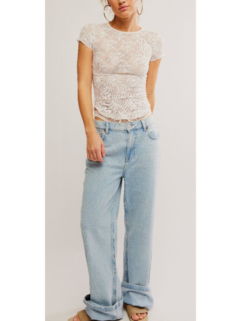 FREE PEOPLE Ready To Go Tee / Ivory - Picture 5 of 6